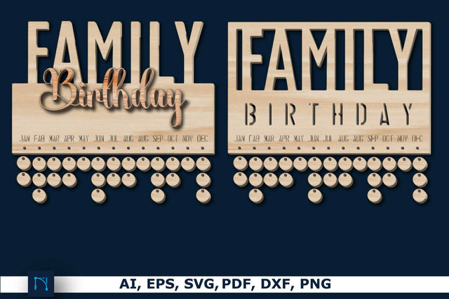Family Birthday Laser Cut SVG Bundle SVG MD JOYNAL ABDIN 