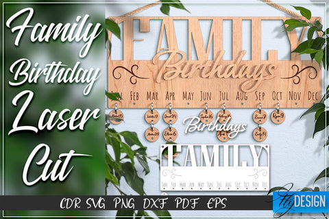 Family Birthday Laser Cut SVG | Family SVG Design | CNC Files SVG Fly Design 