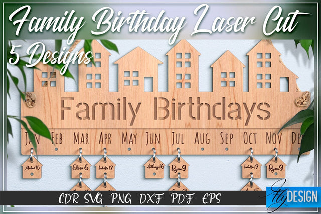 Family Birthday Laser Cut SVG | Family SVG Design | CNC Files SVG Fly Design 