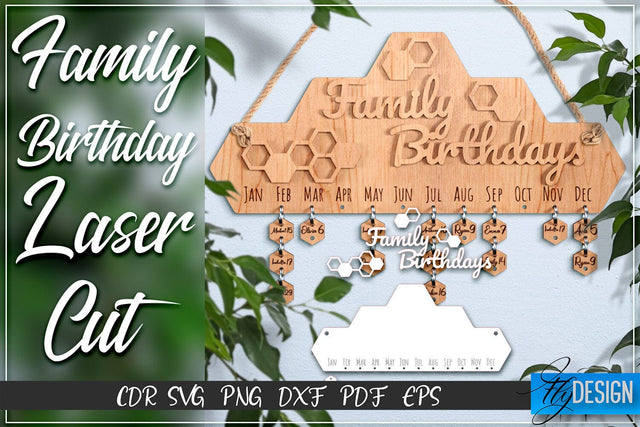 Family Birthday Laser Cut SVG | Family SVG Design | CNC Files SVG Fly Design 