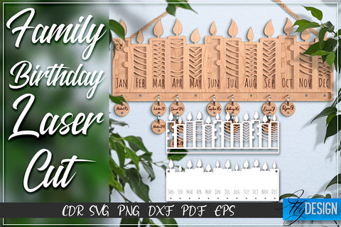 Family Birthday Laser Cut SVG | Family SVG Design | CNC Files SVG Fly Design 