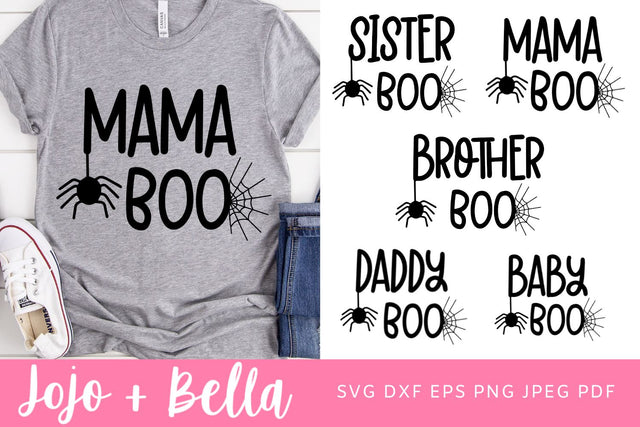 Family Boo Svg Bundle, Family Halloween Svg, Halloween Family Svg, Boo Svg, Mama Boo Svg, Svg file for Cricut, Silhouette, Sublimation SVG Jojo&Bella 