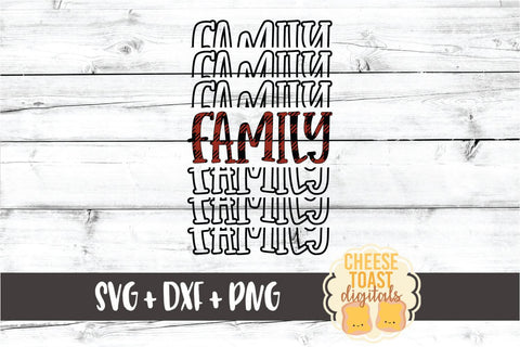 Family - Buffalo Plaid Thanksgiving Mirror Word SVG PNG DXF Cut Files SVG Cheese Toast Digitals 