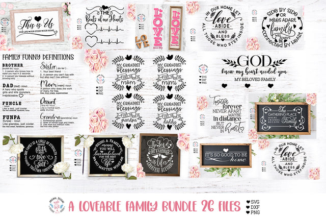 Family Bundle SVG Graphic House Design 