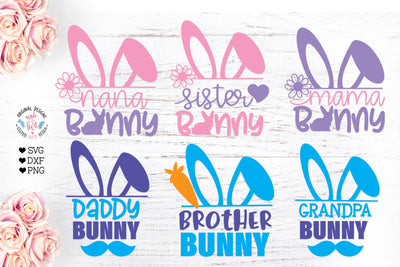 Family Bunny Cut File - Easter Sublimation SVG Graphic House Design 