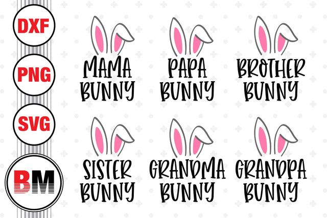 Family Bunny SVG, PNG, DXF Files SVG BMDesign 