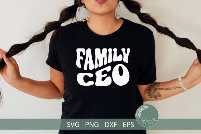 Family CEO SVG-Funny Mom SVG-Retro SVG SVG Linden Valley Designs 