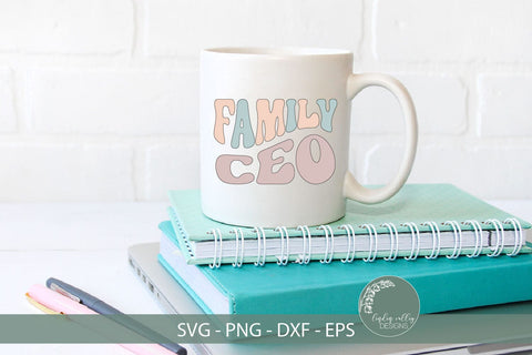 Family CEO SVG-Funny Mom SVG-Retro SVG SVG Linden Valley Designs 