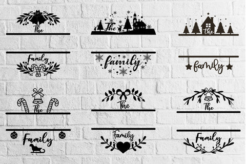 Family Christmas monogram Bundle Svg eps ai Png Pdf SVG zafrans studio 