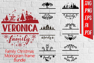 Family Christmas monogram Bundle Svg eps ai Png Pdf SVG zafrans studio 