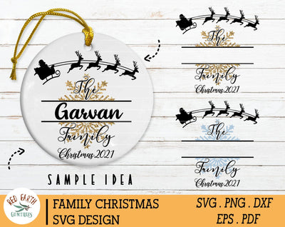 Family Christmas monogram frame,santa in SVG,PNG,DXF,PDF,EPS SVG Redearth and gumtrees 