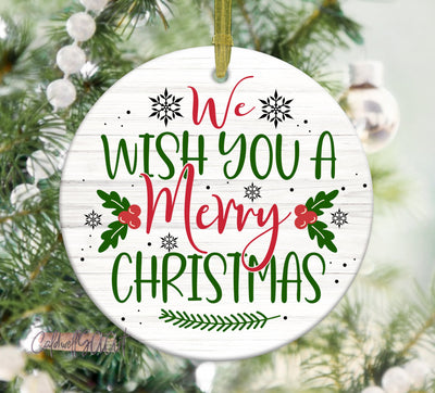 Family Christmas Ornament, 2022 Christmas Ornament, Kids 2022 Christmas Ornament Keepsake, Christmas Gift, We Wish You A Merry Christmas Sublimation CaldwellArt 