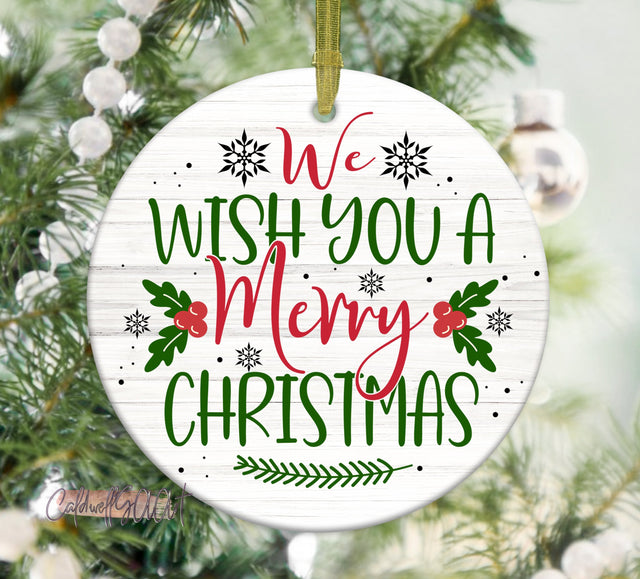 Family Christmas Ornament, 2022 Christmas Ornament, Kids 2022 Christmas Ornament Keepsake, Christmas Gift, We Wish You A Merry Christmas Sublimation CaldwellArt 