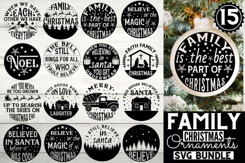 Family Christmas Ornament SVG Bundle SVG DESIGNISTIC 