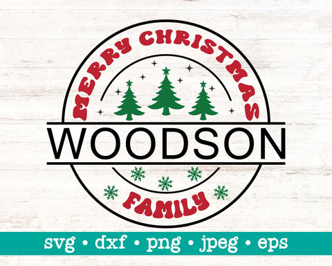 Family christmas ornament svg, Family name round sign svg, Family christmas svg, Merry christmas svg SVG MAKStudion 