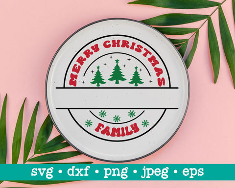 Family christmas ornament svg, Family name round sign svg, Family christmas svg, Merry christmas svg SVG MAKStudion 