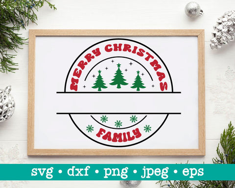 Family christmas ornament svg, Family name round sign svg, Family christmas svg, Merry christmas svg SVG MAKStudion 