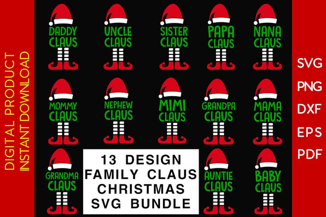 Family Claus Christmas Bundle Design SVG PNG EPS Cut File SVG Creativedesigntee 