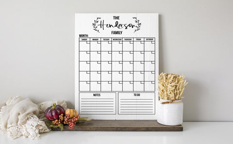 Family Command Center Calendar SVG SVG Pickled Thistle Creative 