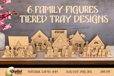Family Creator LaserCut Bundle. Personalized Figures. Custom SVG Evgenyia Guschina 