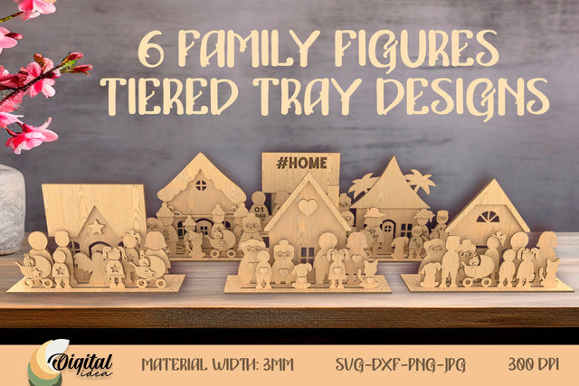 Family Creator LaserCut Bundle. Personalized Figures. Custom SVG Evgenyia Guschina 