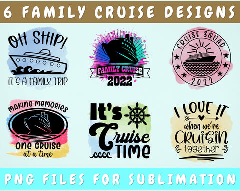 Family Cruise Sublimation Designs Bundle, 6 Family Cruise 2022 PNG Files, Oh Ship It's A Family Trip PNG, Cruise Squad PNG Sublimation HappyDesignStudio 