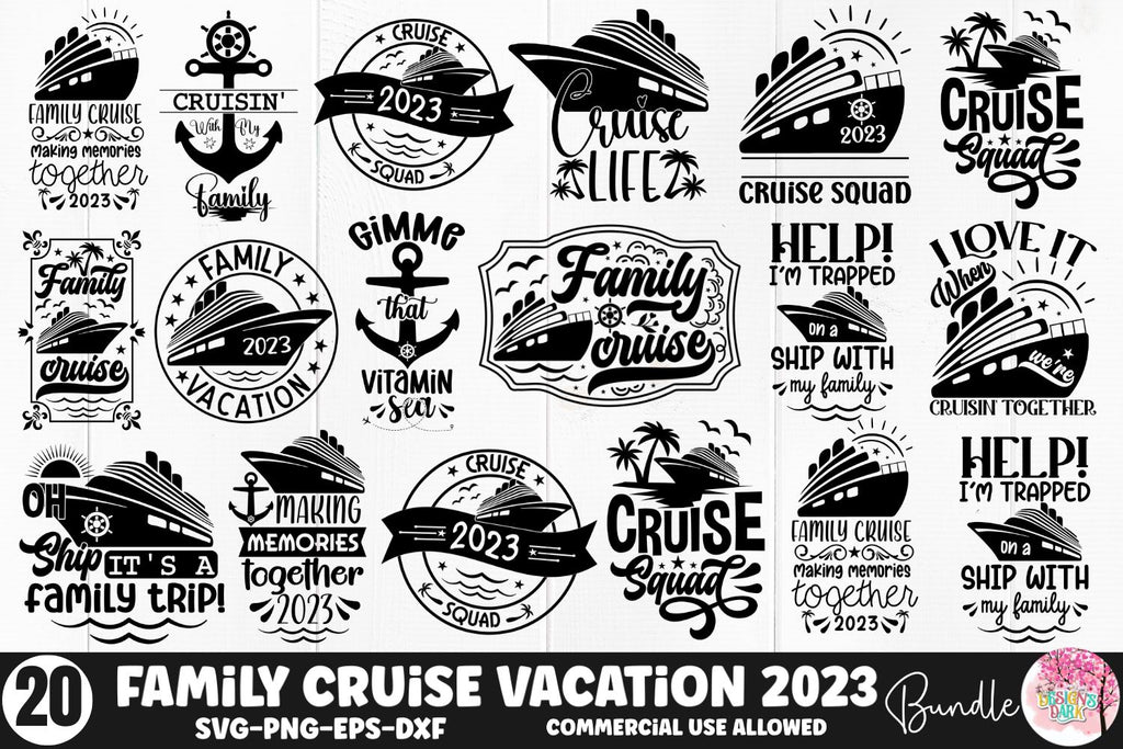 Family Cruise Vacation 2023 SVG Bundle - So Fontsy
