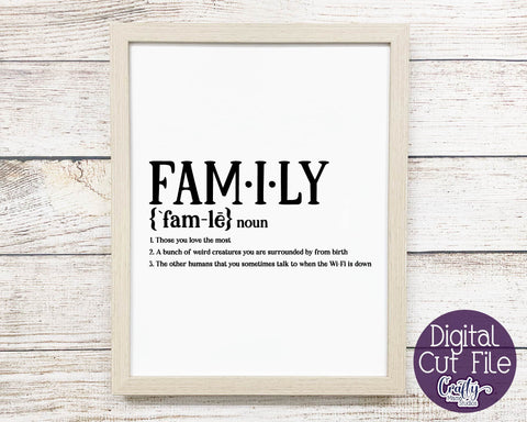 Family Definition SVG - Family SVG File - Funny Family SVG SVG Crafty Mama Studios 