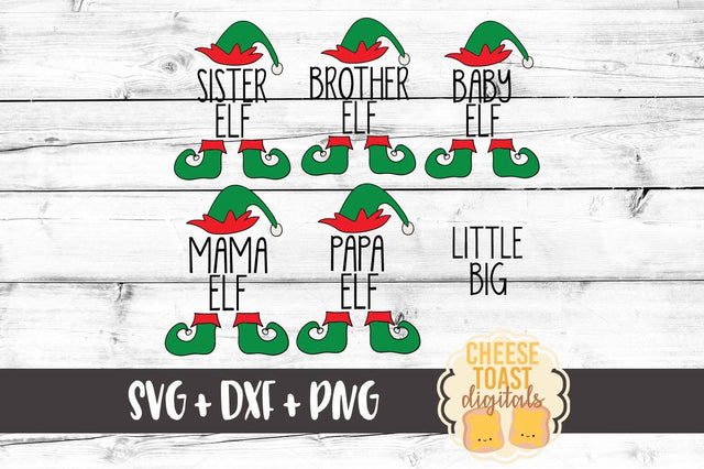 Family Elves - Mama Elf - Baby Elf - Brother Elf - Papa Elf - Sister Elf SVG Cheese Toast Digitals