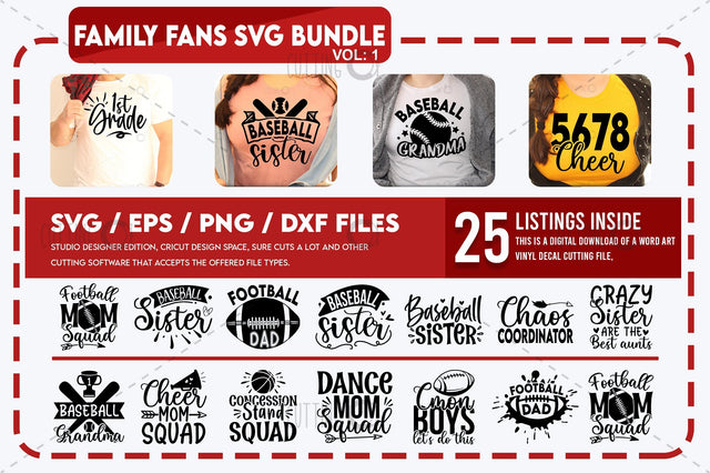 Family fans Svg Bundle vol 1 SVG Designangry 