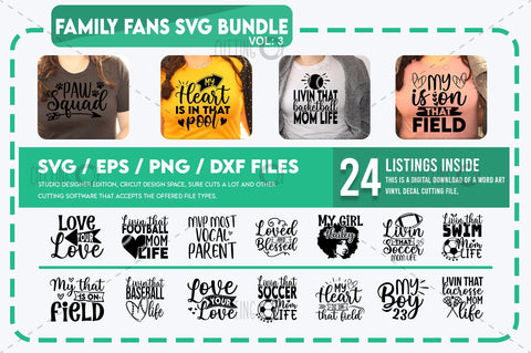 Family fans Svg Bundle vol 3 SVG Designangry 