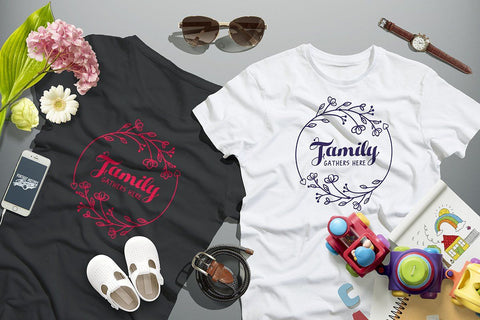 Family gathers here Family SVG Quote cut file Quotes & Sayings SVG Zoya Miller 