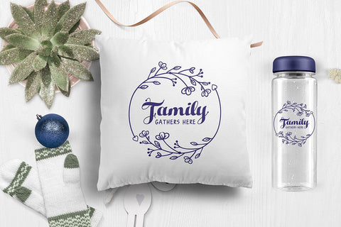 Family gathers here Family SVG Quote cut file Quotes & Sayings SVG Zoya Miller 