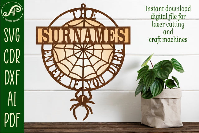 Family Halloween sign svg laser cut file SVG APInspireddesigns 