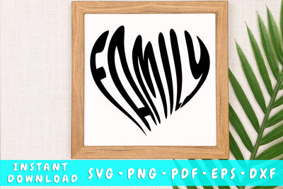 Family Heart Shape SVG SVG HappyDesignStudio 