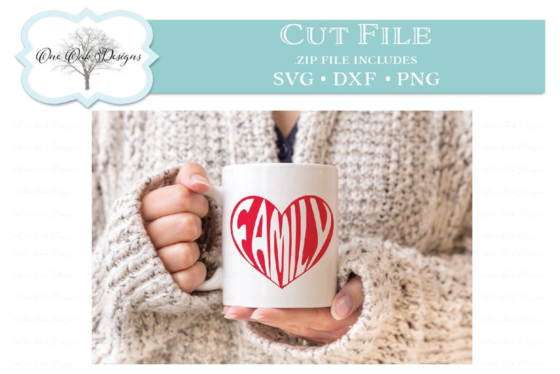 Family Heart SVG SVG One Oak Designs 