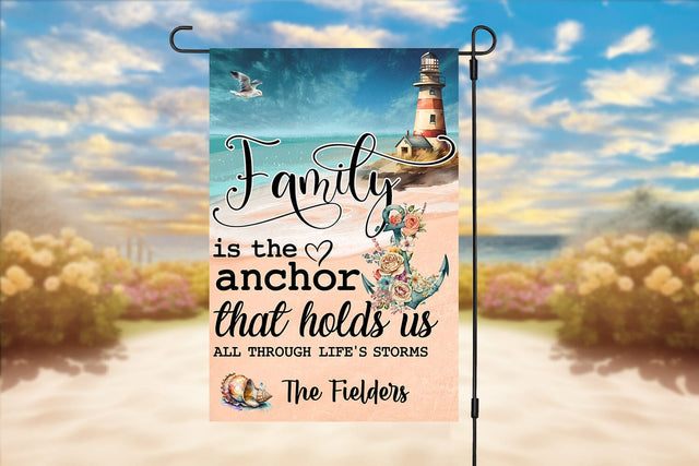 Family Is The Anchor Garden Flag Sublimation Design Sublimation BijouBay 