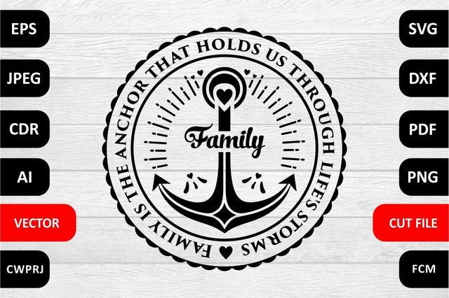 Family is the anchor that holds us through lifes storms Family SVG Quote cut file SVG Zoya Miller 