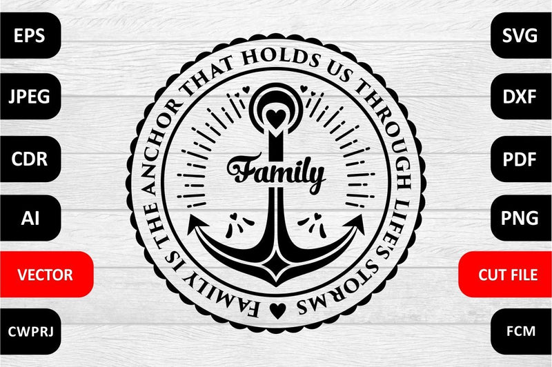 Family is the anchor that holds us through lifes storms Family SVG Quote cut file SVG Zoya Miller 