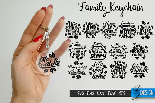 Family Keychain SVG Bundle, Family Sayings, Family Key Keychain SVG Fly Design 