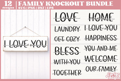 Family Knockout SVG Bundle | Monogram SVG Bundle SVG Carla C Designs 