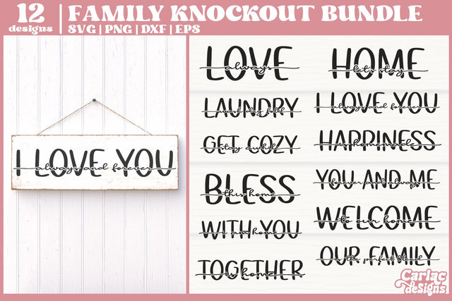 Family Knockout SVG Bundle | Monogram SVG Bundle SVG Carla C Designs 