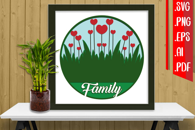 Family Layered Papercut 3 svg eps png ai pdf 3D Paper zafrans studio 