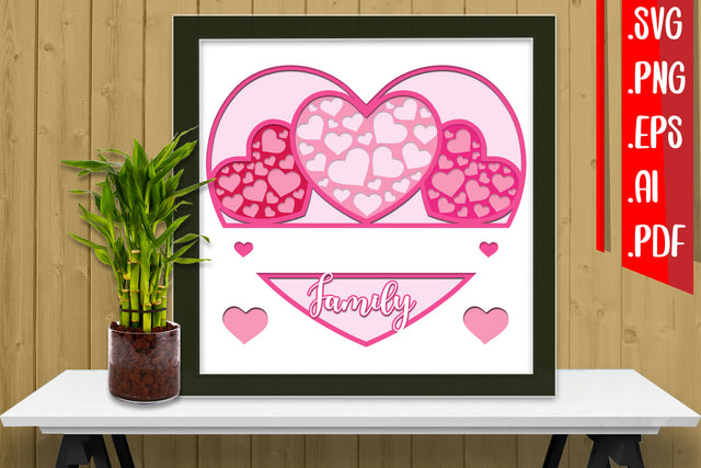 Family Layered Papercut svg eps png ai pdf 3D Paper zafrans studio 