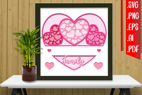 Family Layered Papercut svg eps png ai pdf 3D Paper zafrans studio 