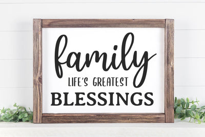 Family Life's Greatest Blessings, Farmhouse Sign SVG SVG futivesvg 