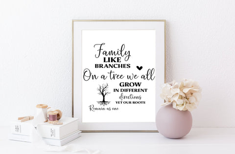 Family like branches on a tree we all grow in different directions yet our roots, family quotes sign svg SVG MD mominul islam 