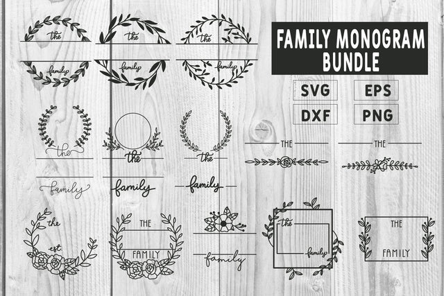 Family Monogram Bundle, 13 Farmhouse Style Monogram Bundle SVG dadan_pm 