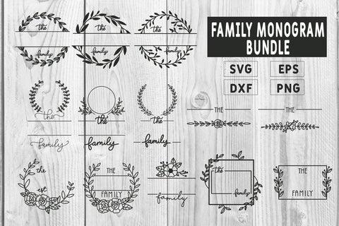 Family Monogram Bundle, 13 Farmhouse Style Monogram Bundle SVG dadan_pm 