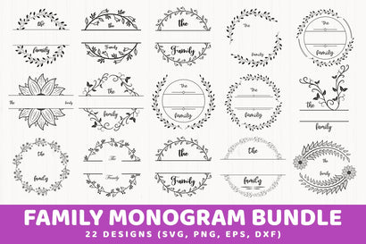 Family Monogram Bundle, Farmhouse Signs SVG futivesvg 